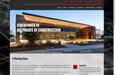 JW Design & Construction Website Designer - Construction Firm Web Design Firm - Studio 101 West Marketing & Design - Central Coast Website Builders