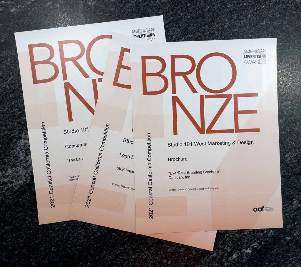 American Advertising Awards Bronze Medal Winner 2021 - Studio 101 West Marketing & Graphic Design - San Luis Obispo - Atascadero, CA