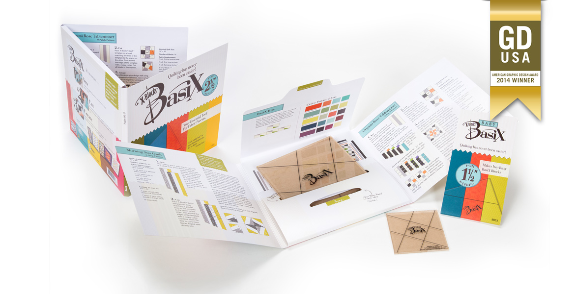 Award Winning Package Design - XBlocks BasiX Quilting Template Designer - Central Coast of CA Graphic Designer- Studio 101 West Marketing and Design