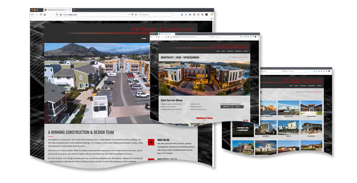 General Contractor Website Designer - JW Design and Construction Website Creator - Portfolio Website - Studio 101 West Marketing & Design